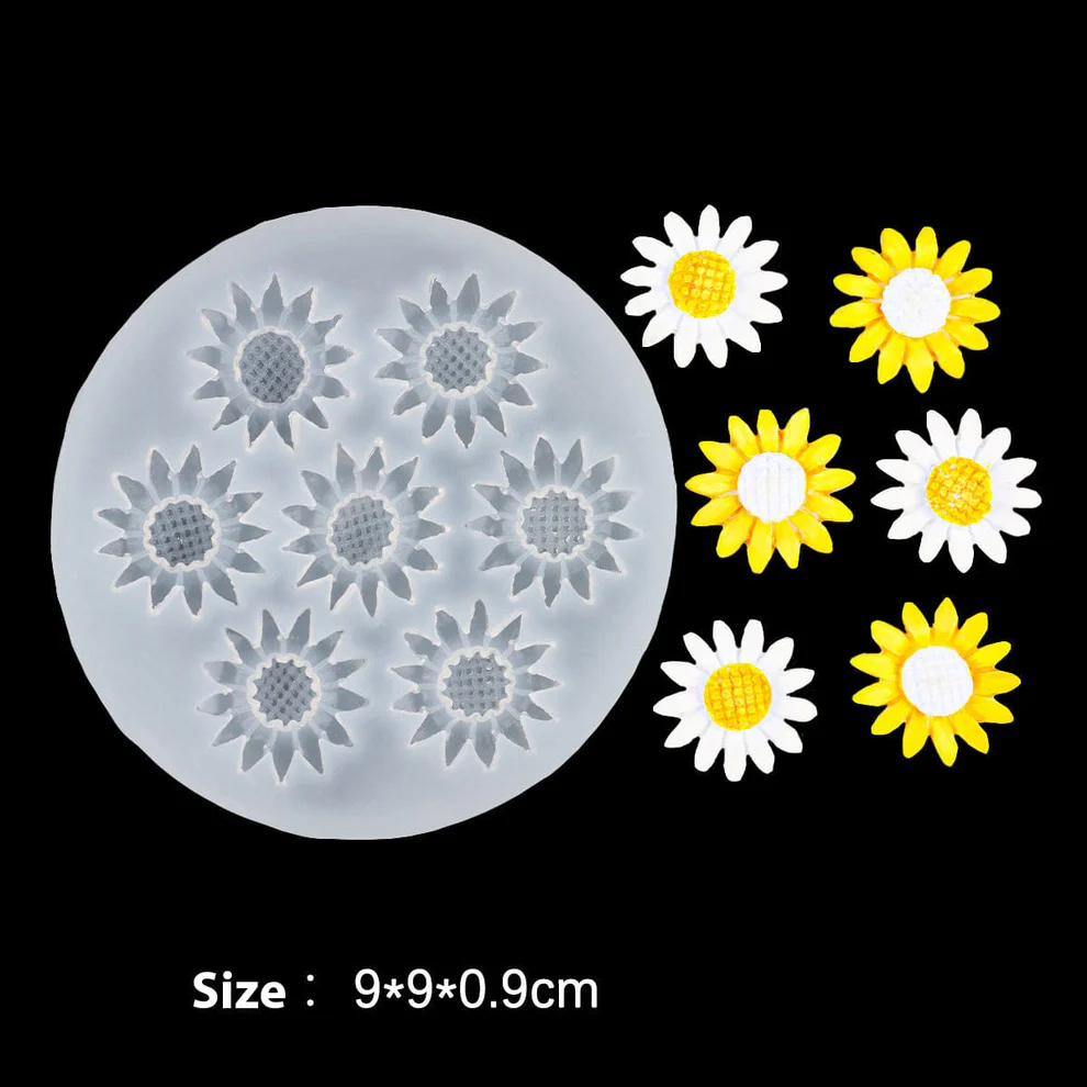 6  Cavity 3D Daisy Flower Handmade Mould